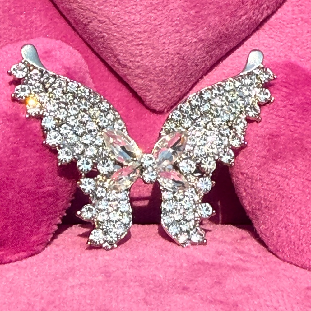 Silver Butterfly Wing AB Crystal Rhinestone
Brooch Silver News